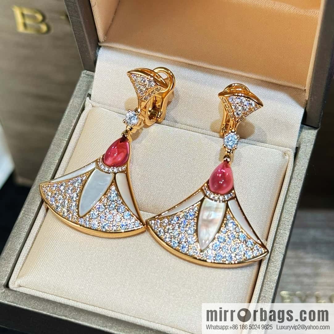 ❗️New ❗️ ☀ BVLGARI DIVAS'DREAM Liu Yifei same fan stud earrings ☀️