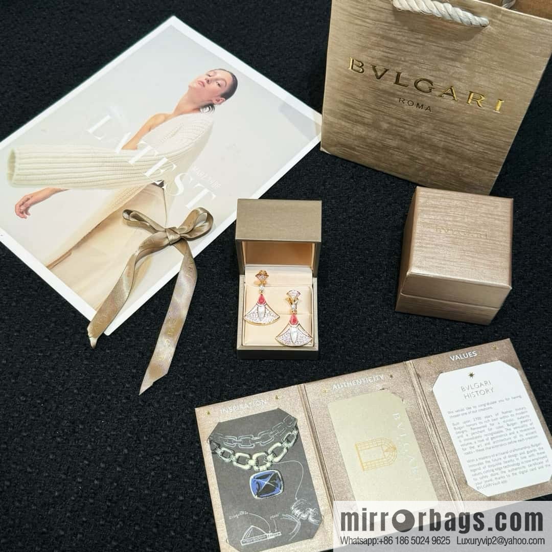 ❗️New ❗️ ☀ BVLGARI DIVAS'DREAM Liu Yifei same fan stud earrings ☀️