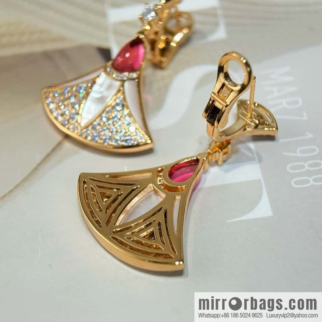 ❗️New ❗️ ☀ BVLGARI DIVAS'DREAM Liu Yifei same fan stud earrings ☀️