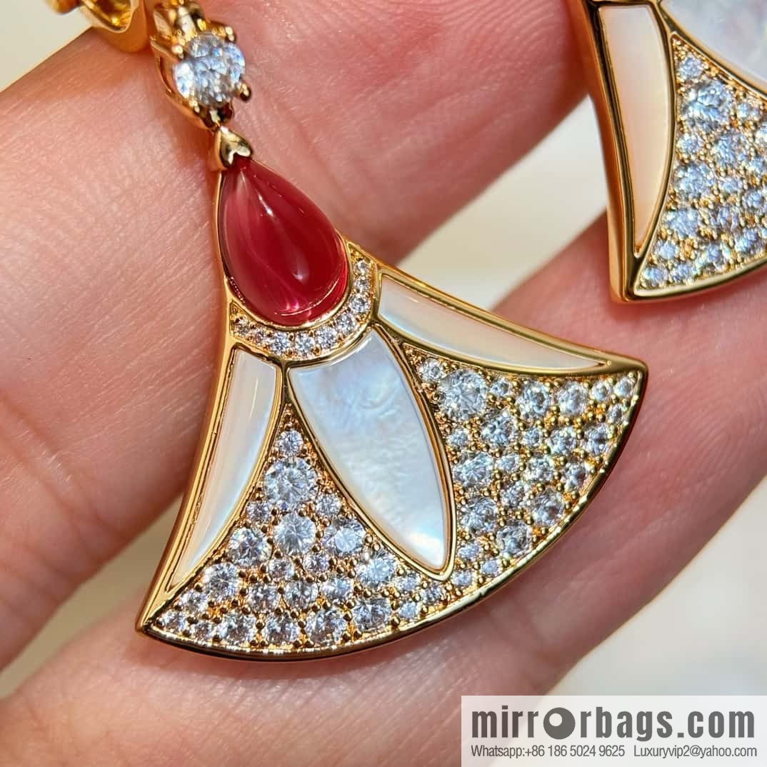❗️New ❗️ ☀ BVLGARI DIVAS'DREAM Liu Yifei same fan stud earrings ☀️