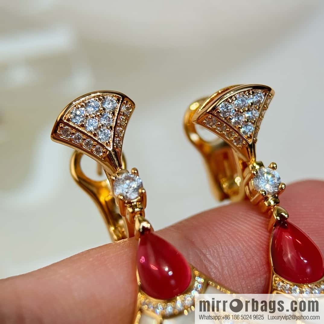 ❗️New ❗️ ☀ BVLGARI DIVAS'DREAM Liu Yifei same fan stud earrings ☀️