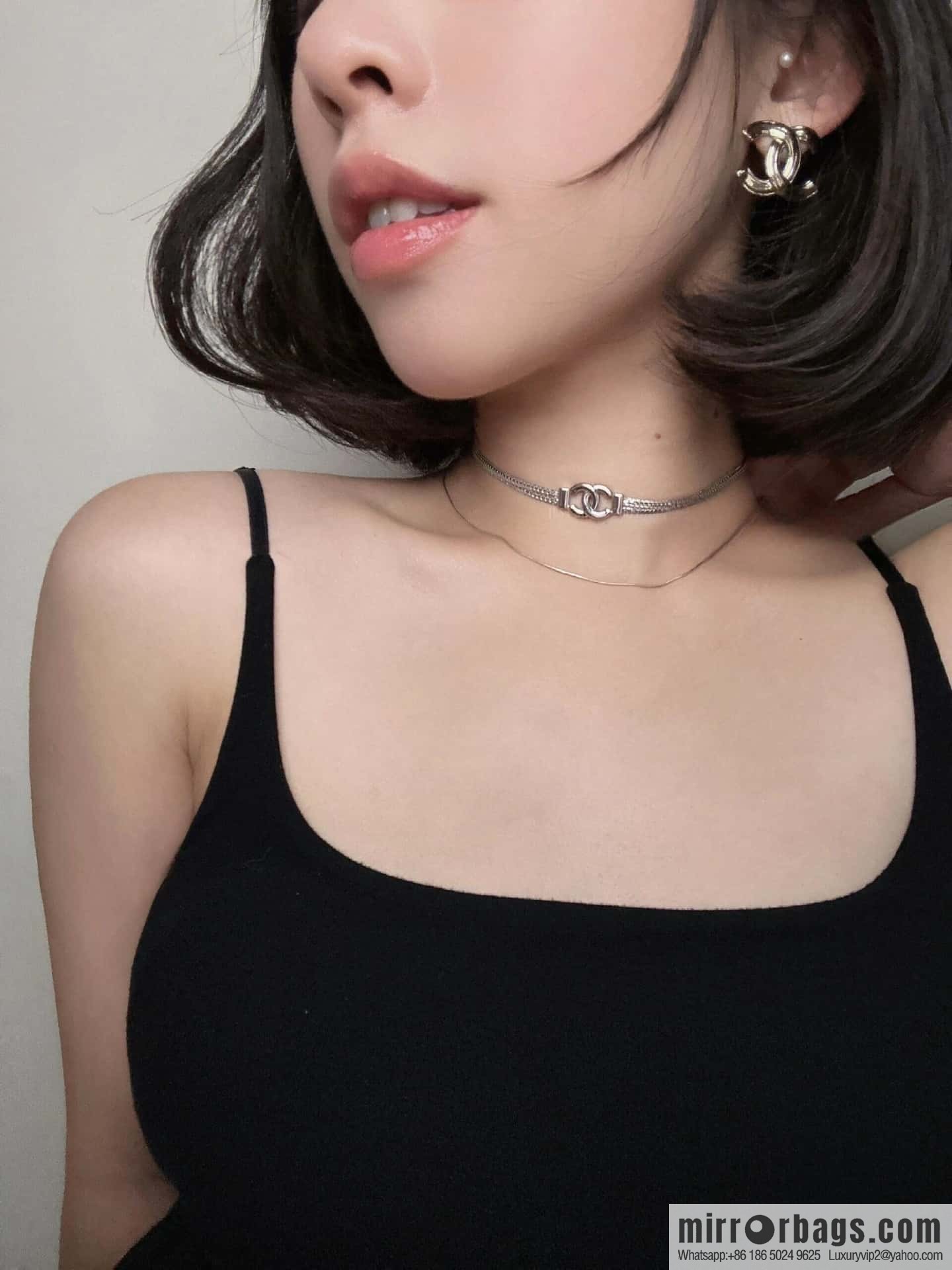 ❗️New ❗️ ☀️ New ☑️ Chanel Silver Double C Double Snake Bone Chain Necklace ☀️