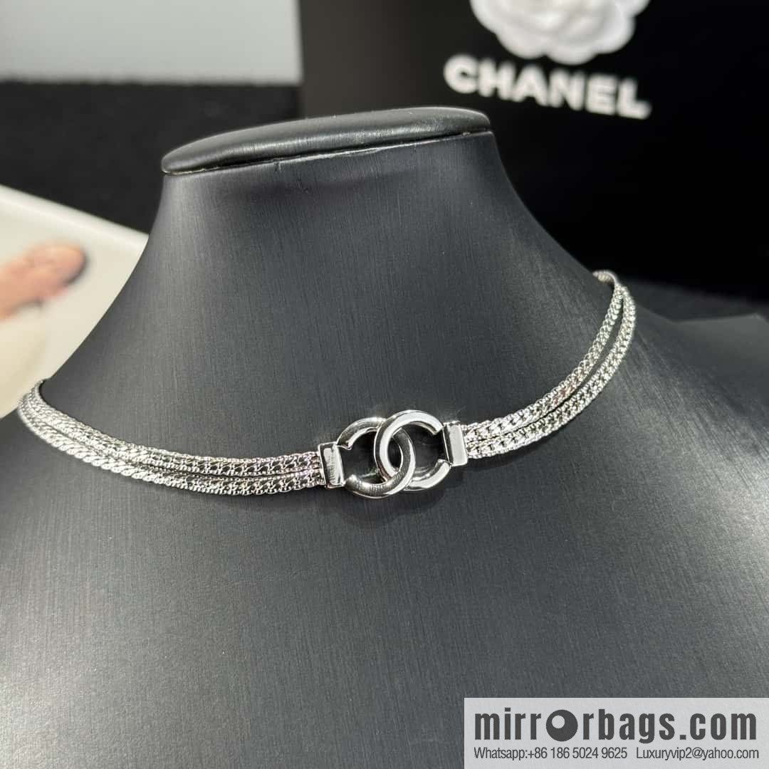 ❗️New ❗️ ☀️ New ☑️ Chanel Silver Double C Double Snake Bone Chain Necklace ☀️