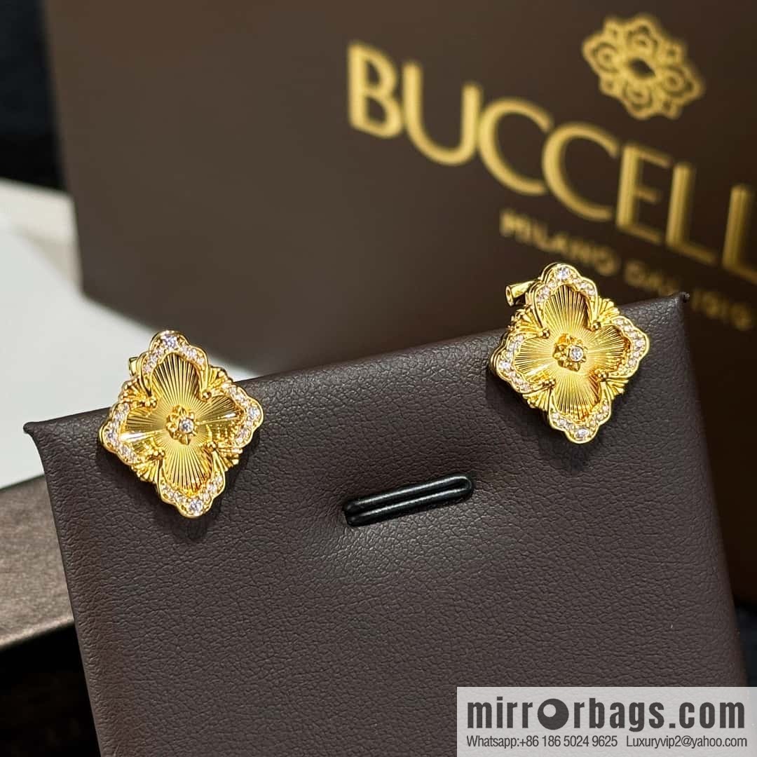 ❗️New ❗️ ☀ original order, Buccellati retro court style laser four-leaf clover earrings earrings earshot ☀️