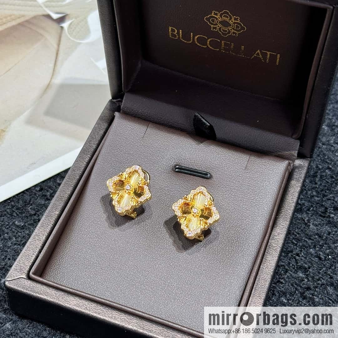 ❗️New ❗️ ☀ original order, Buccellati retro court style laser four-leaf clover earrings earrings earshot ☀️