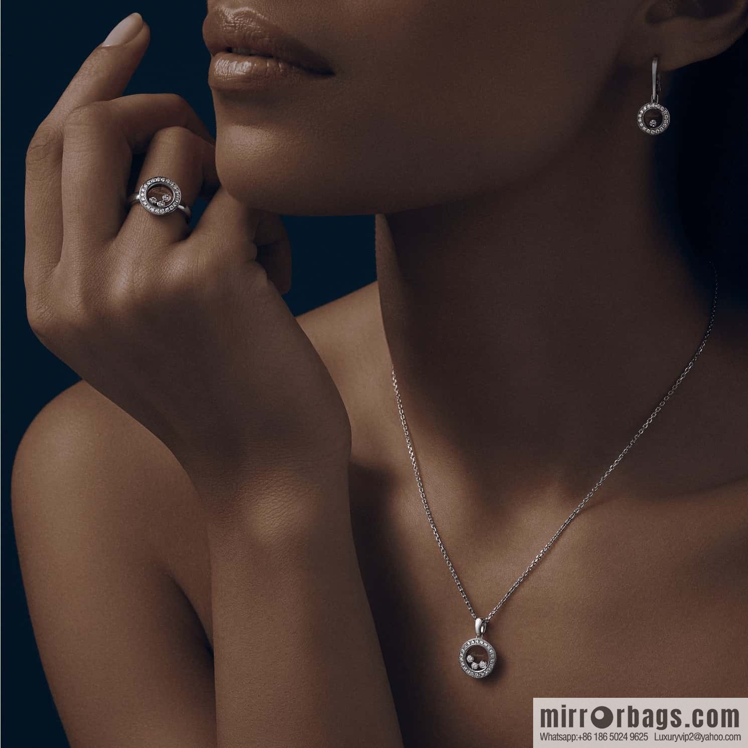 ❗️New ❗️ Chopard HAPPY DIAMONDS full diamond round three diamond ring