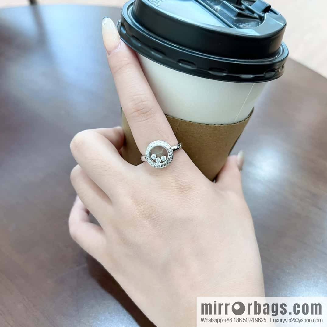 ❗️New ❗️ Chopard HAPPY DIAMONDS full diamond round three diamond ring