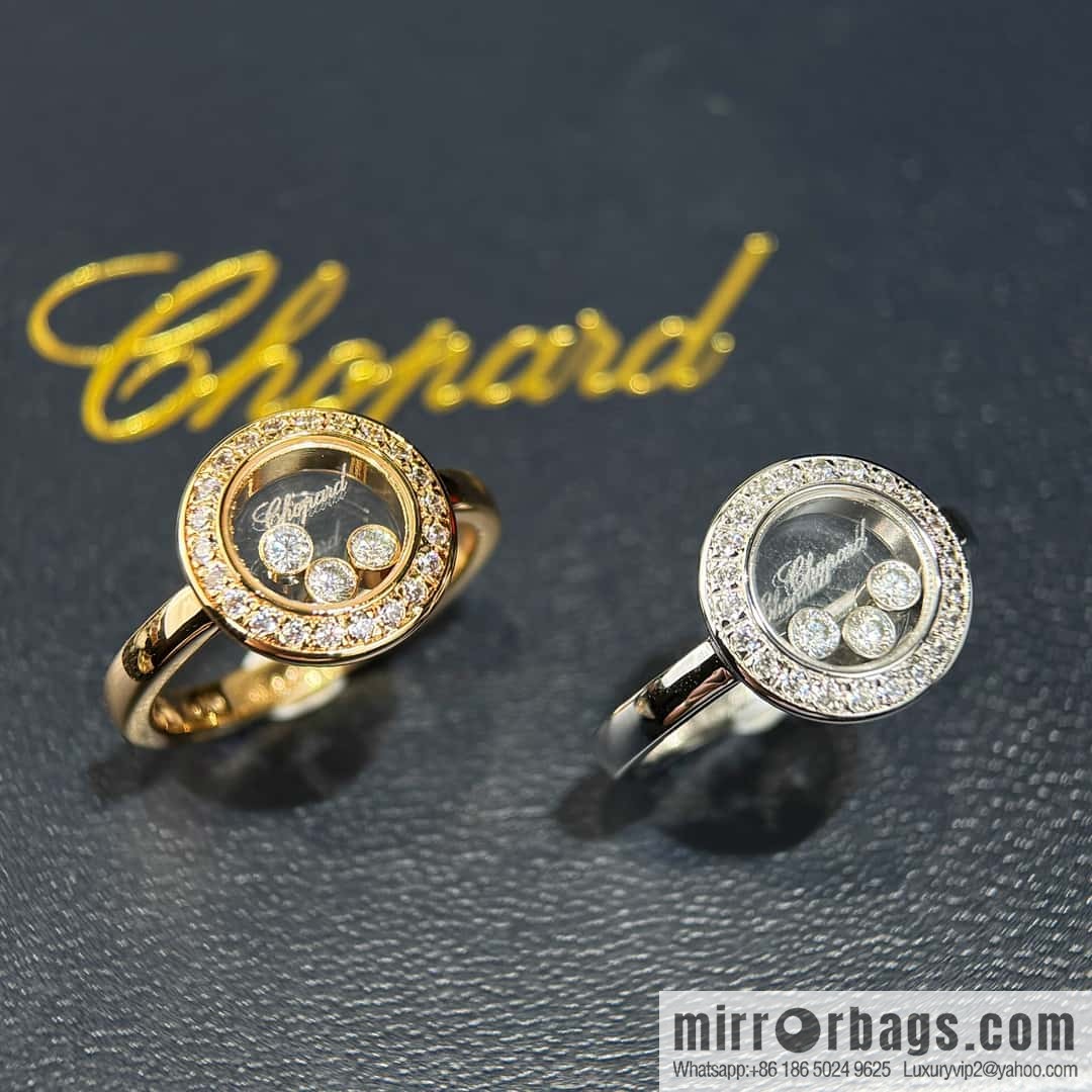 ❗️New ❗️ Chopard HAPPY DIAMONDS full diamond round three diamond ring