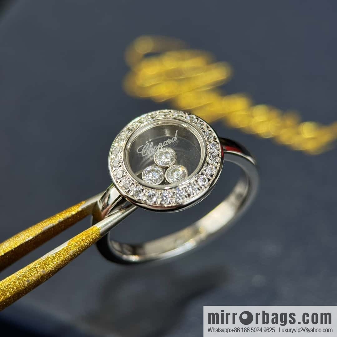 ❗️New ❗️ Chopard HAPPY DIAMONDS full diamond round three diamond ring