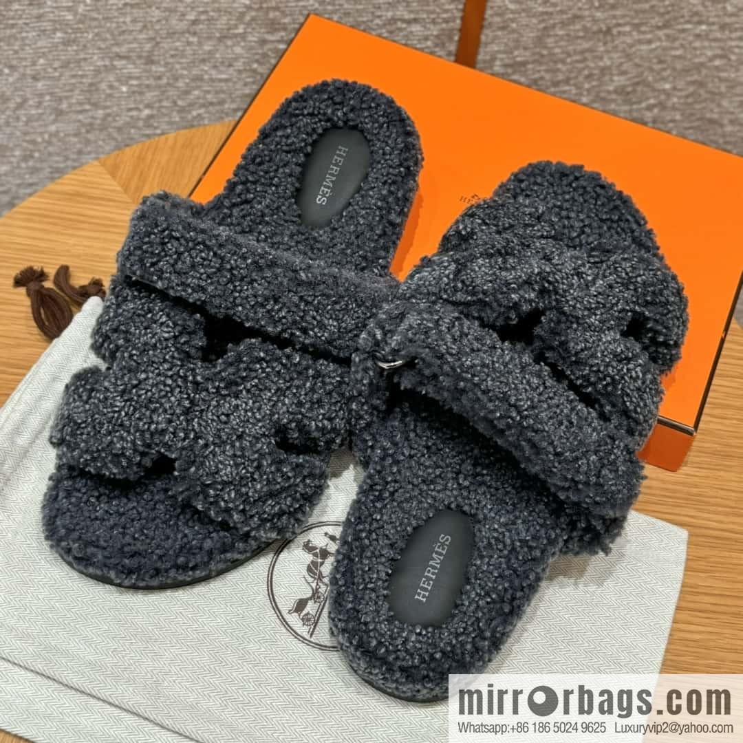 HERMES 180 Chypre men's lamb wool, dark blue/dark blue woolskin