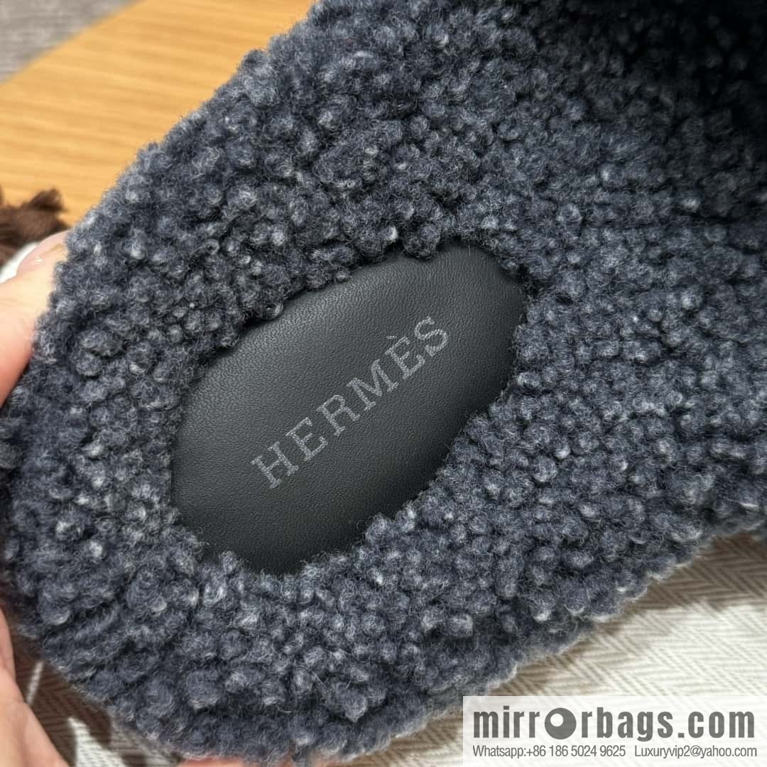 HERMES 180 Chypre men's lamb wool, dark blue/dark blue woolskin