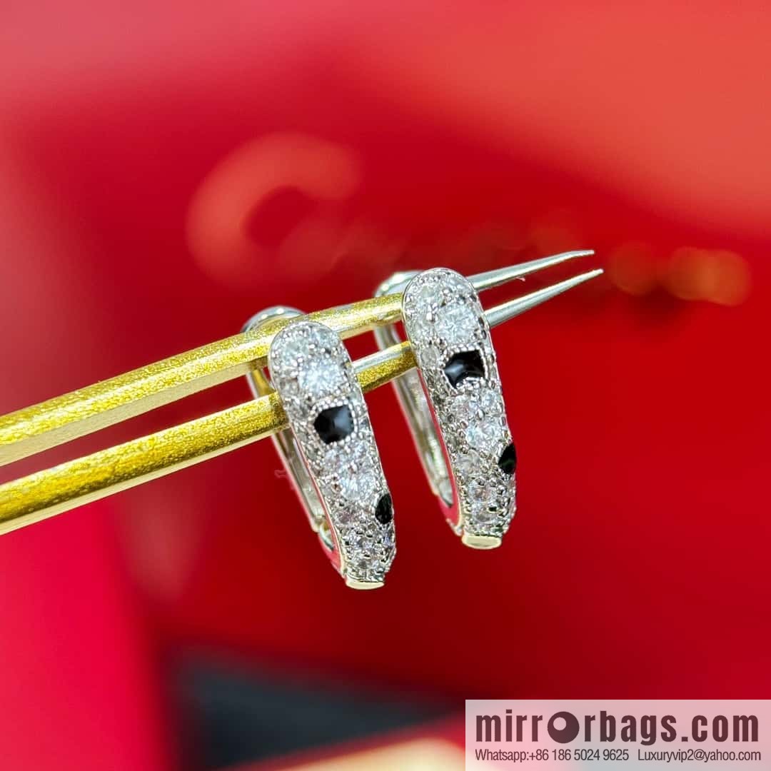 ❗New ❗ ☀️☀ Cartier Cartier leopard print full diamond stud earrings ☀
