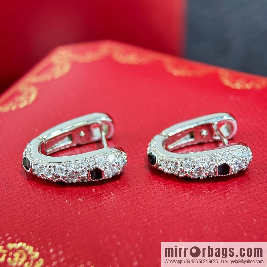 ❗New ❗ ☀️☀ Cartier Cartier leopard print full diamond stud earrings ☀