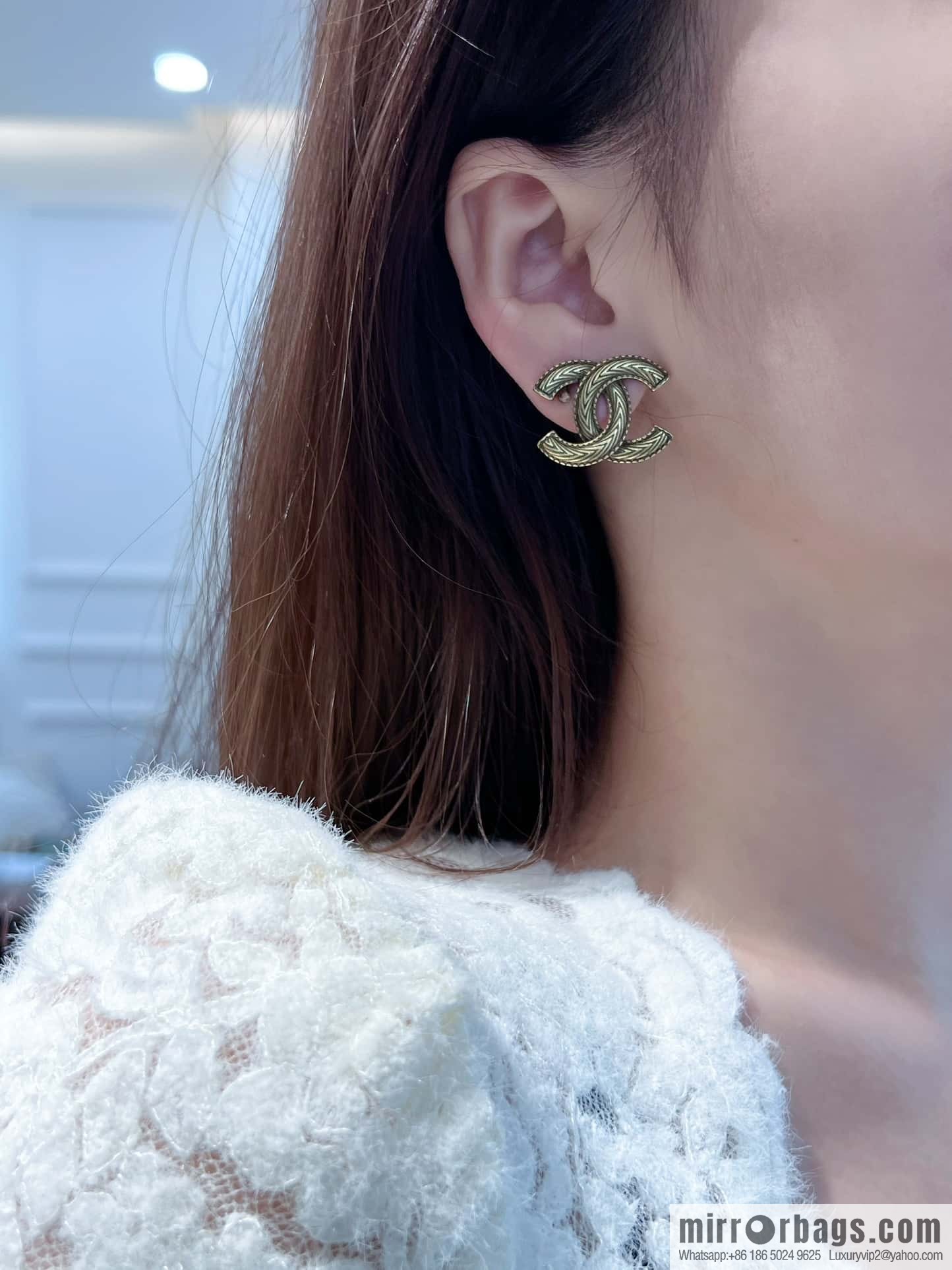 ❗️New ❗️ ☀️ new ☑️ chanel c1 double c stud earrings ☀️