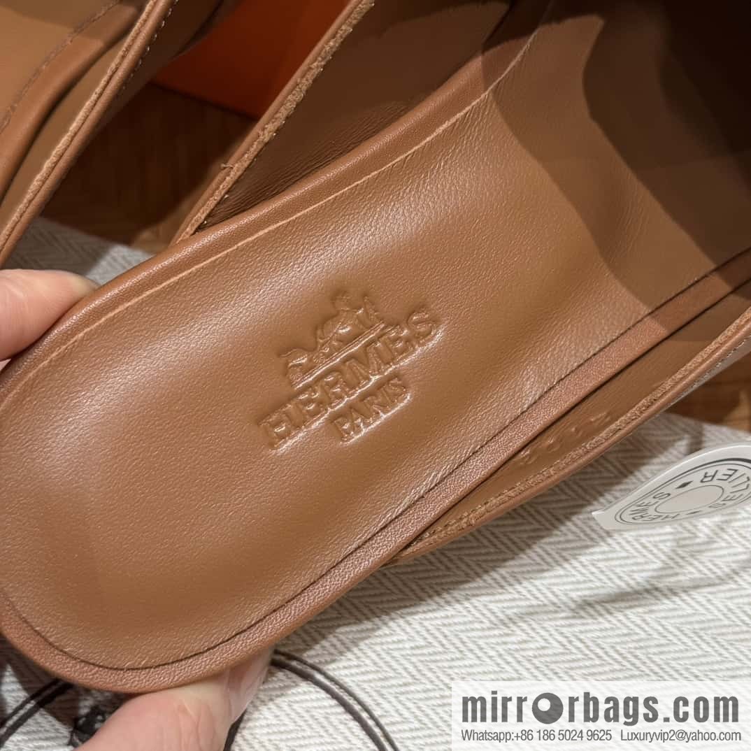 HERMES 188 OZ mules half trailers, golden brown/37/Gold goatskin with crocodile strap/goatskin/crocodile