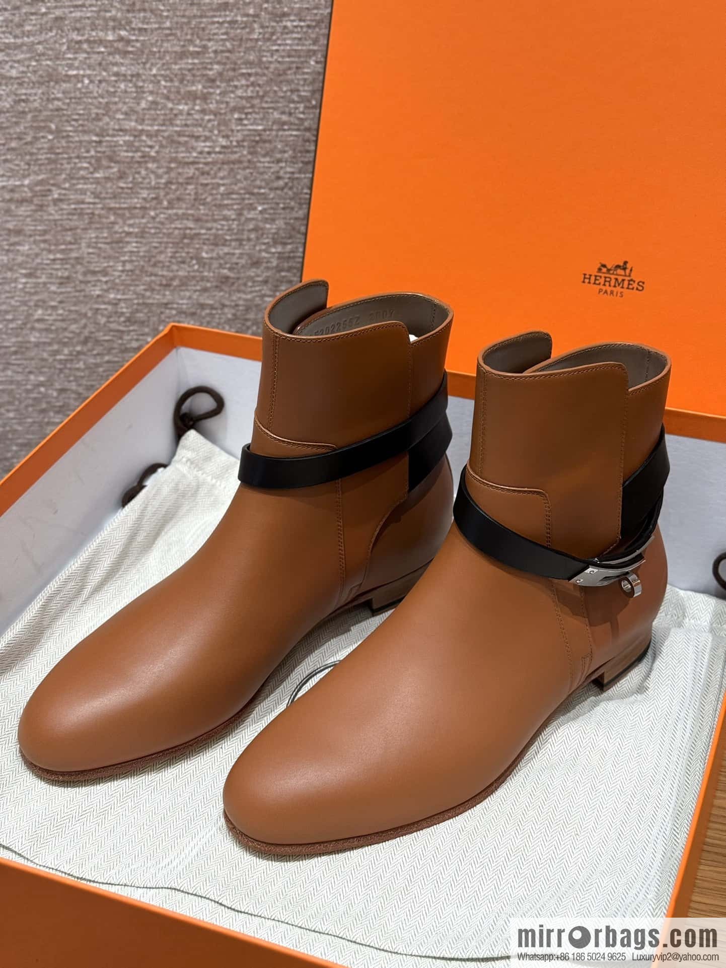 HERMES 193 Neo & Bare Boots, Gold Brown/37/Gold/Black/89/Noir Calfskin/Calfskin