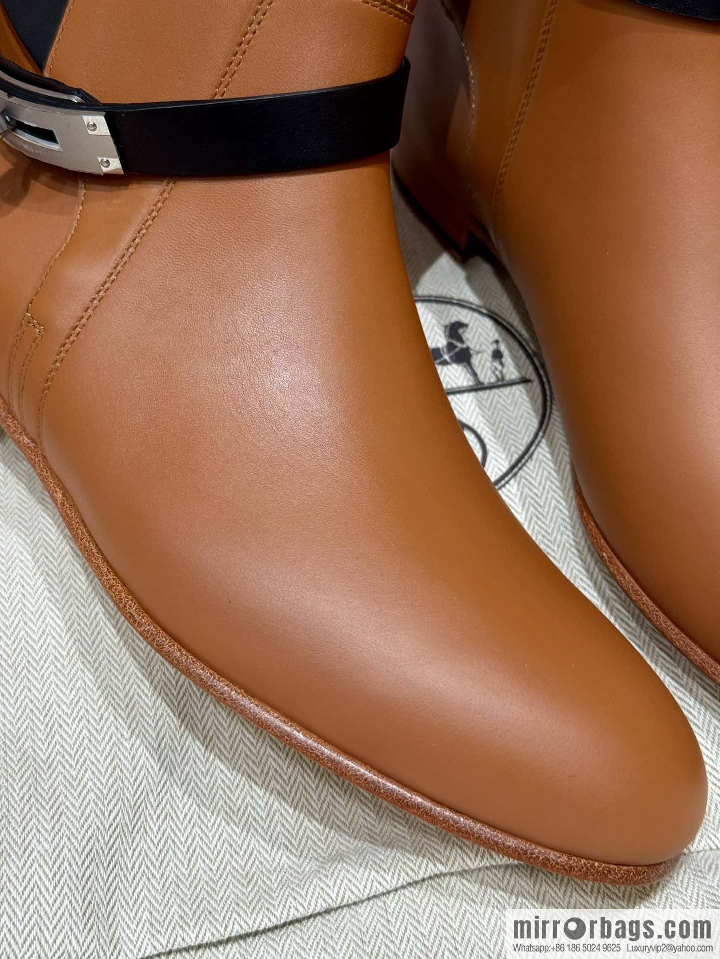 HERMES 193 Neo & Bare Boots, Gold Brown/37/Gold/Black/89/Noir Calfskin/Calfskin