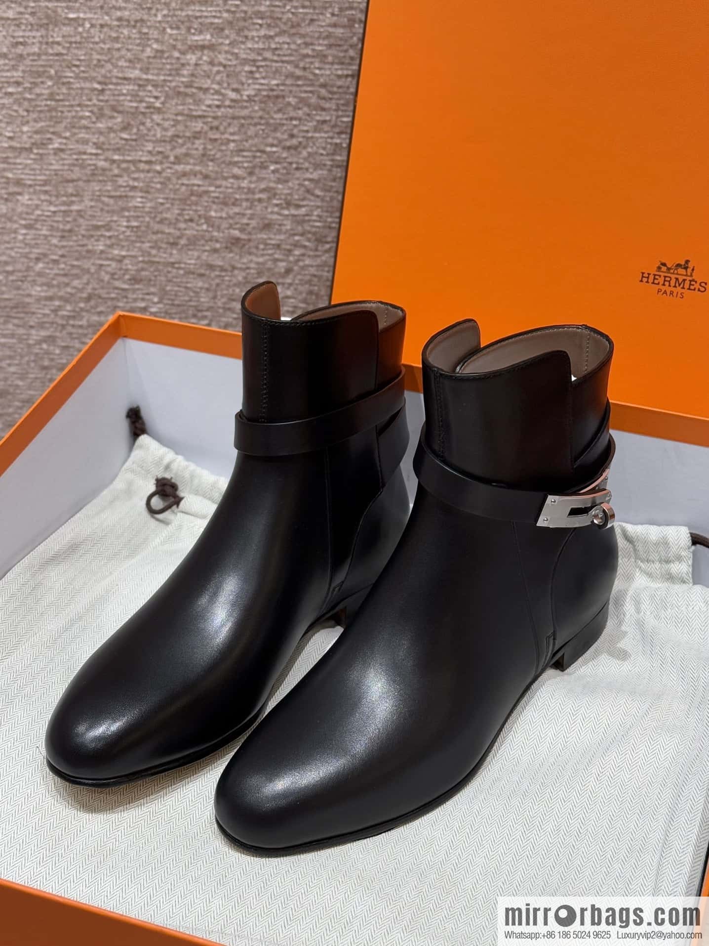 HERMES 193 Neo & Naked Boots, Black/89/Noir Calfskin