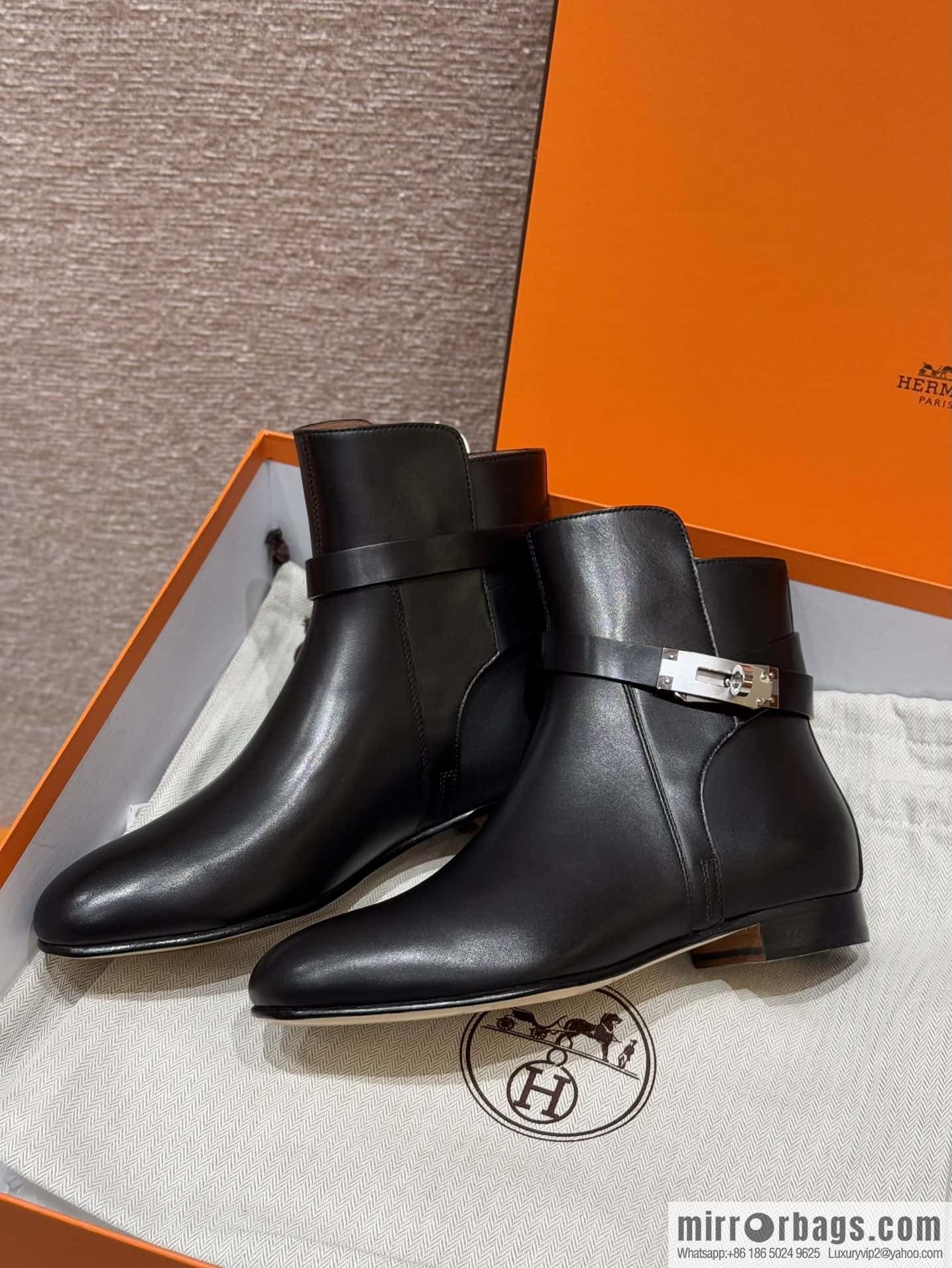 HERMES 193 Neo & Naked Boots, Black/89/Noir Calfskin