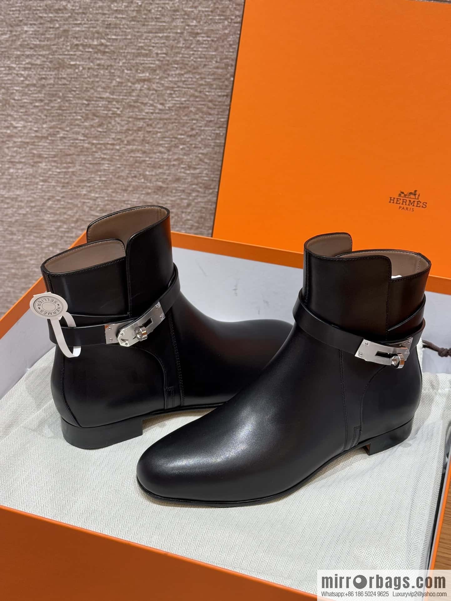 HERMES 193 Neo & Naked Boots, Black/89/Noir Calfskin