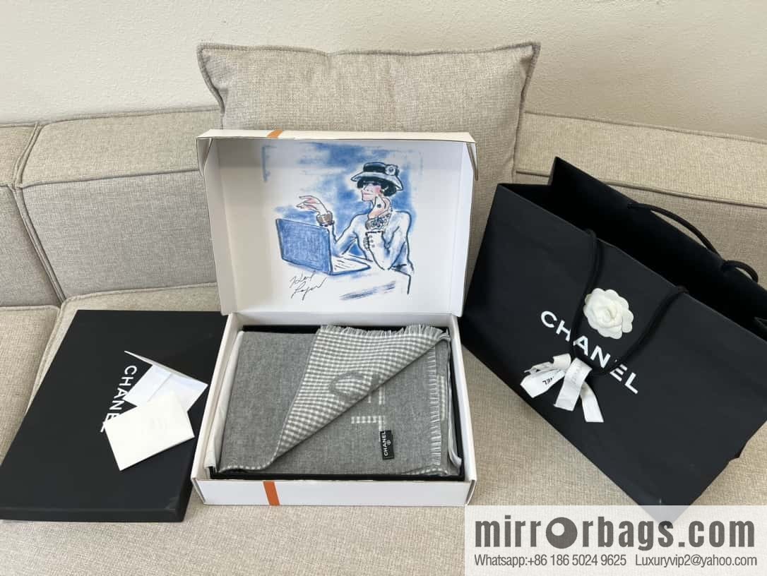 ππππππο½πππ thousand bird grid color matching double-sided cashmere scarf βͺοΈ gray