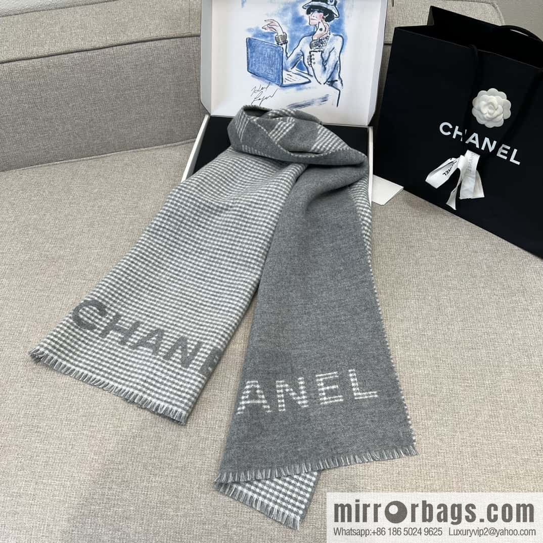 ππππππο½πππ thousand bird grid color matching double-sided cashmere scarf βͺοΈ gray