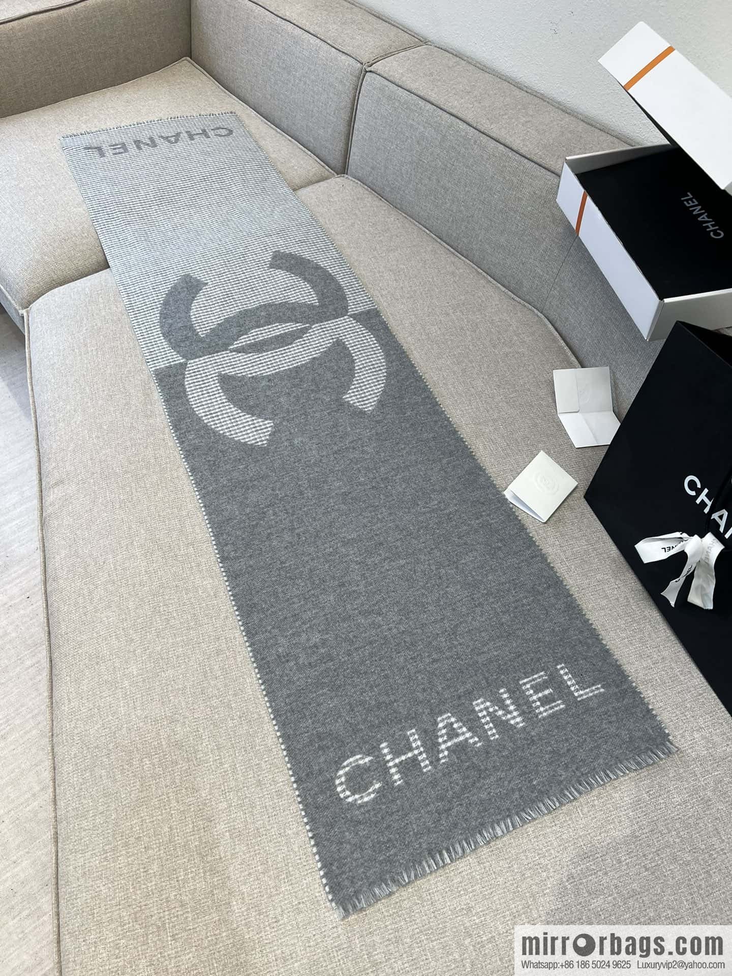 ππππππο½πππ thousand bird grid color matching double-sided cashmere scarf βͺοΈ gray