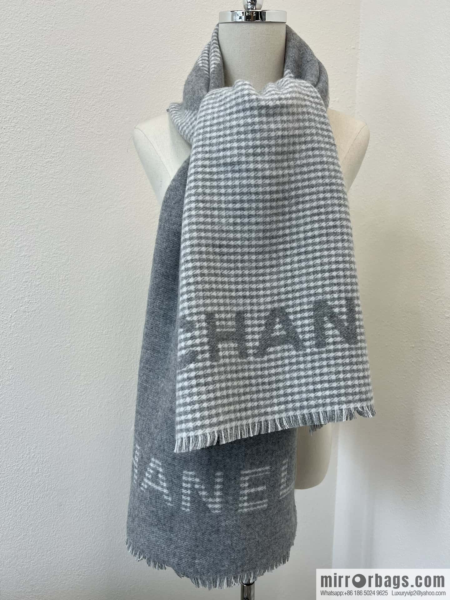 ππππππο½πππ thousand bird grid color matching double-sided cashmere scarf βͺοΈ gray