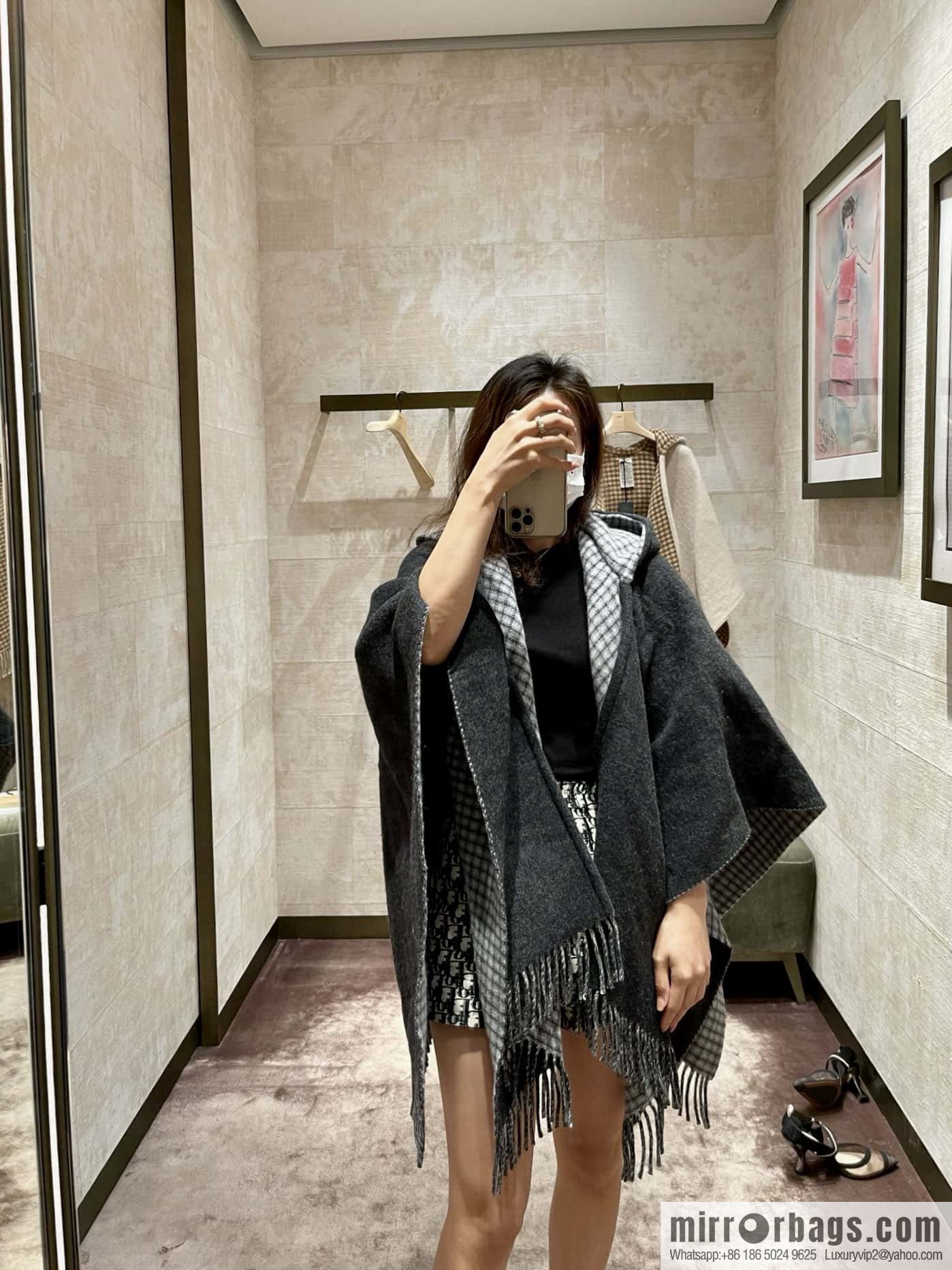 • Jacket cape ▪️ black gray