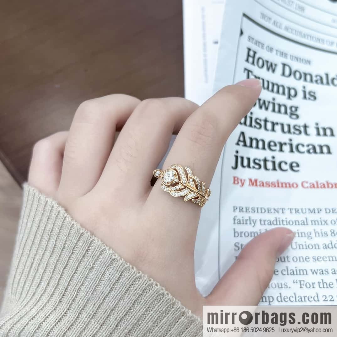 ❗New ❗️ ☀ Original Order ☀ New BOUCHERON/Boucheron PLUME DE PAON Peacock Feather Ring ☀