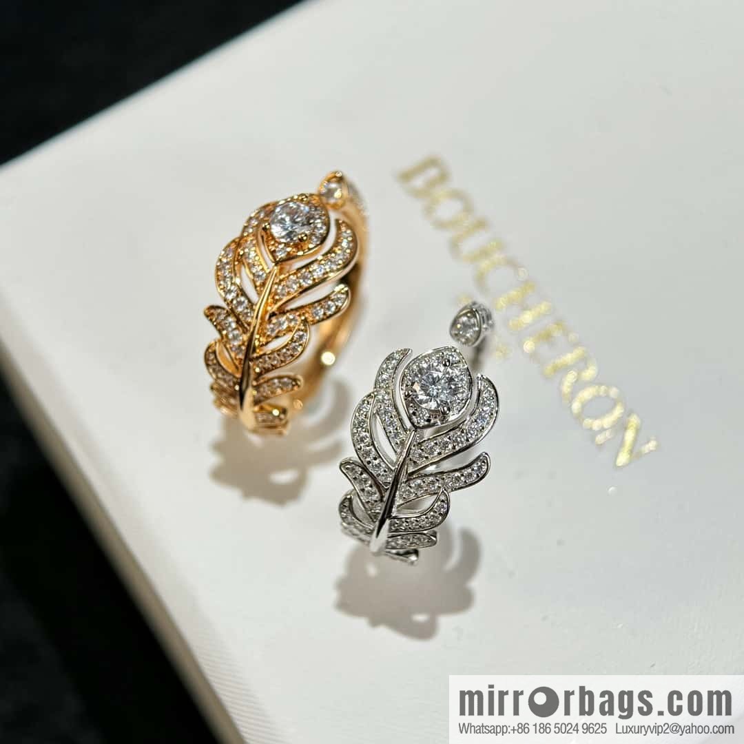 ❗New ❗️ ☀ Original Order ☀ New BOUCHERON/Boucheron PLUME DE PAON Peacock Feather Ring ☀