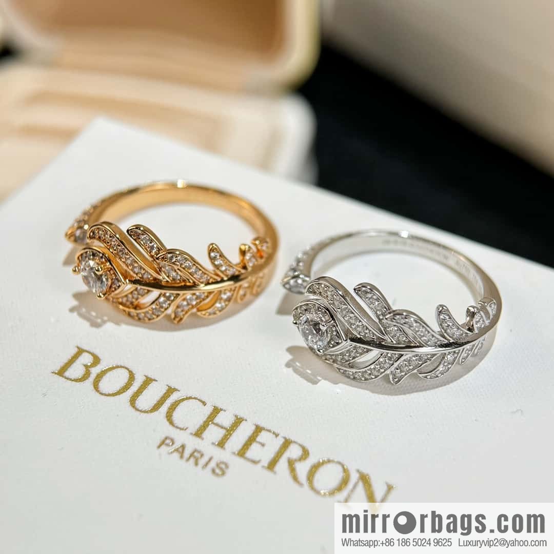 ❗New ❗️ ☀ Original Order ☀ New BOUCHERON/Boucheron PLUME DE PAON Peacock Feather Ring ☀