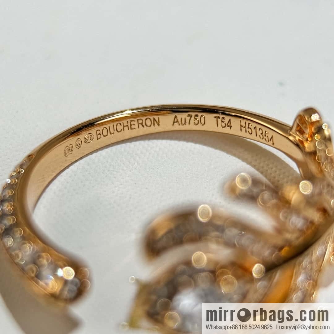 ❗New ❗️ ☀ Original Order ☀ New BOUCHERON/Boucheron PLUME DE PAON Peacock Feather Ring ☀