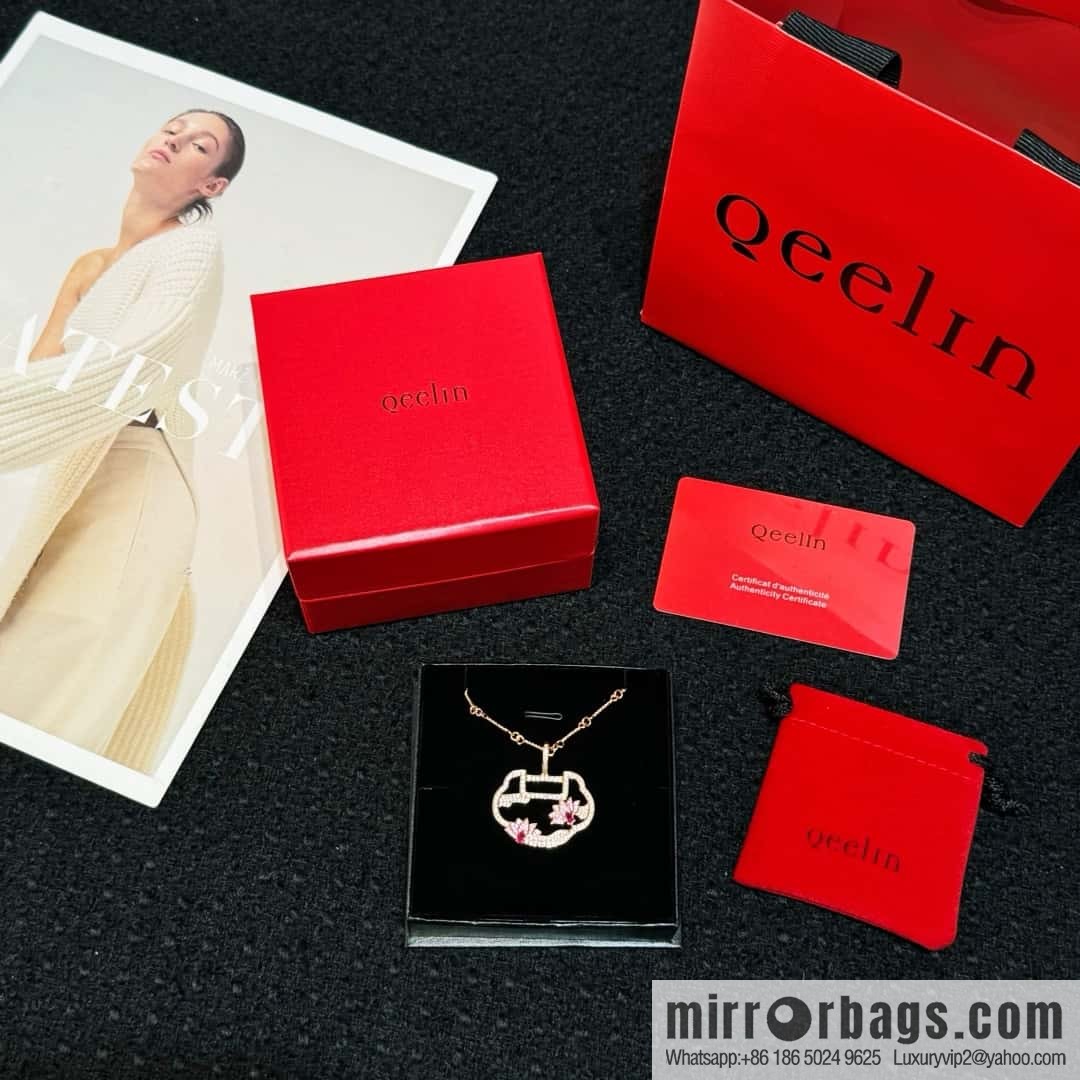 ❗️New ❗️ ☀️ Original ☀️ Qeelin Kirin Yu Yi Flower Moon Ruyi Lotus Necklace ☀️