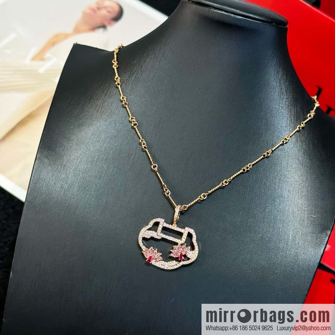 ❗️New ❗️ ☀️ Original ☀️ Qeelin Kirin Yu Yi Flower Moon Ruyi Lotus Necklace ☀️