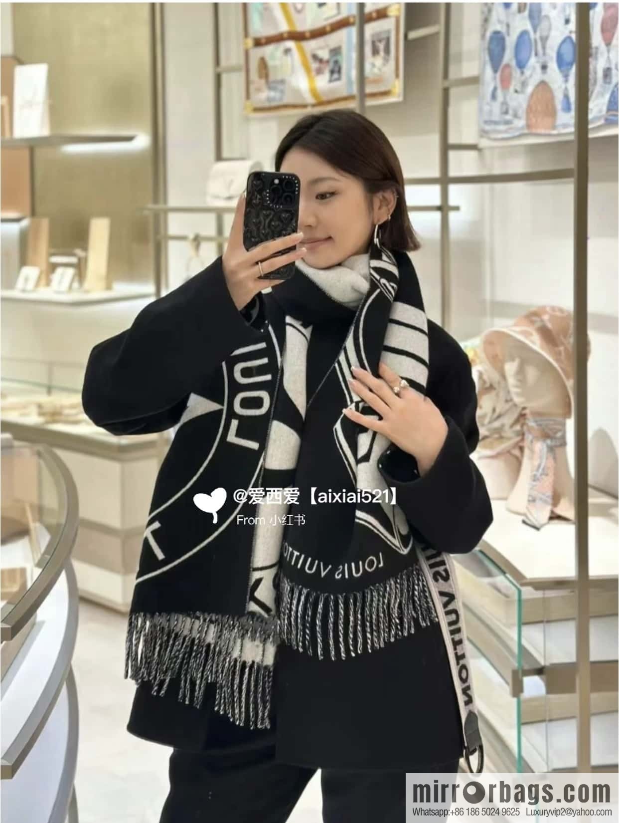 ๐๐จ๐ฎ๐ข๐ฌ ๐ฏ๐ฎ๐ข๐ญ๐ญ๐จ๐ง ใ lock shawl code M92855 synchronized item number ๐ black