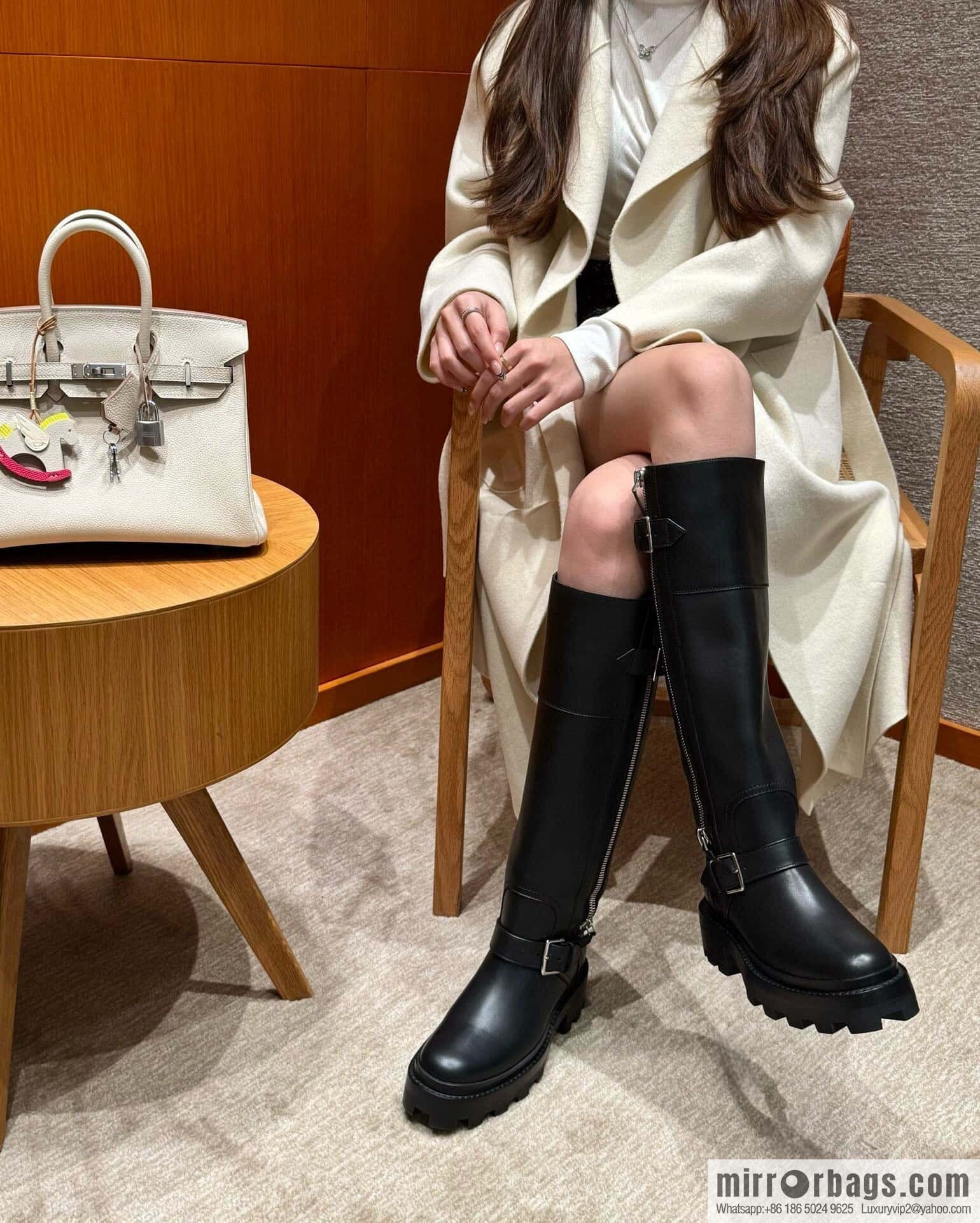 HERMES 218 Jaime Boots, black/Noir calfskin/calfskin