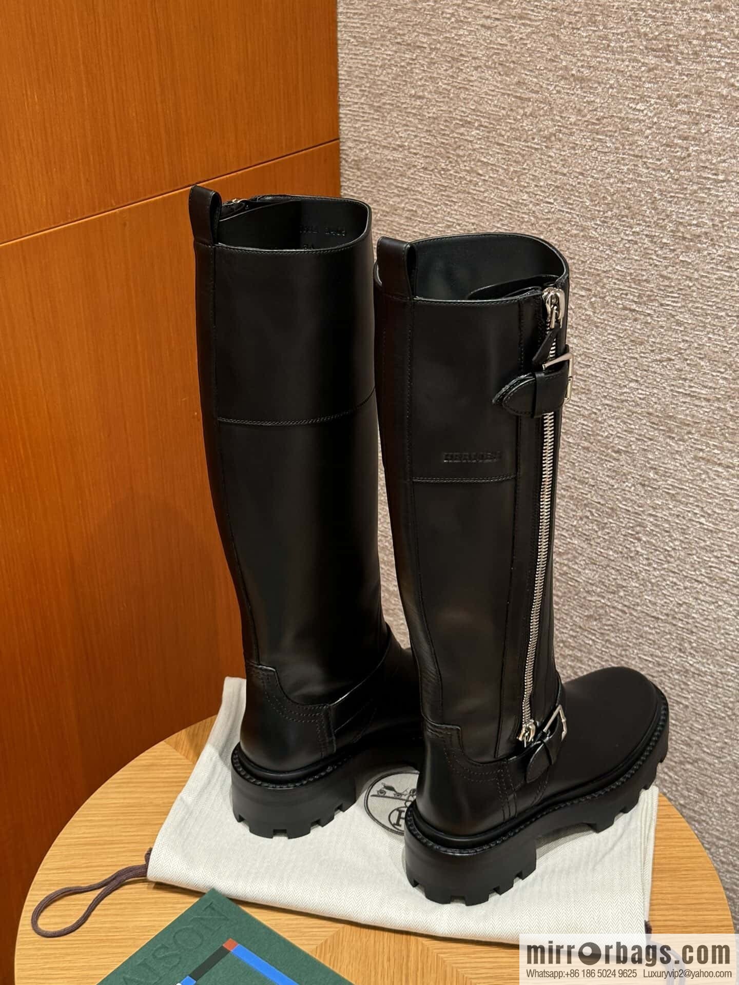 HERMES 218 Jaime Boots, black/Noir calfskin/calfskin