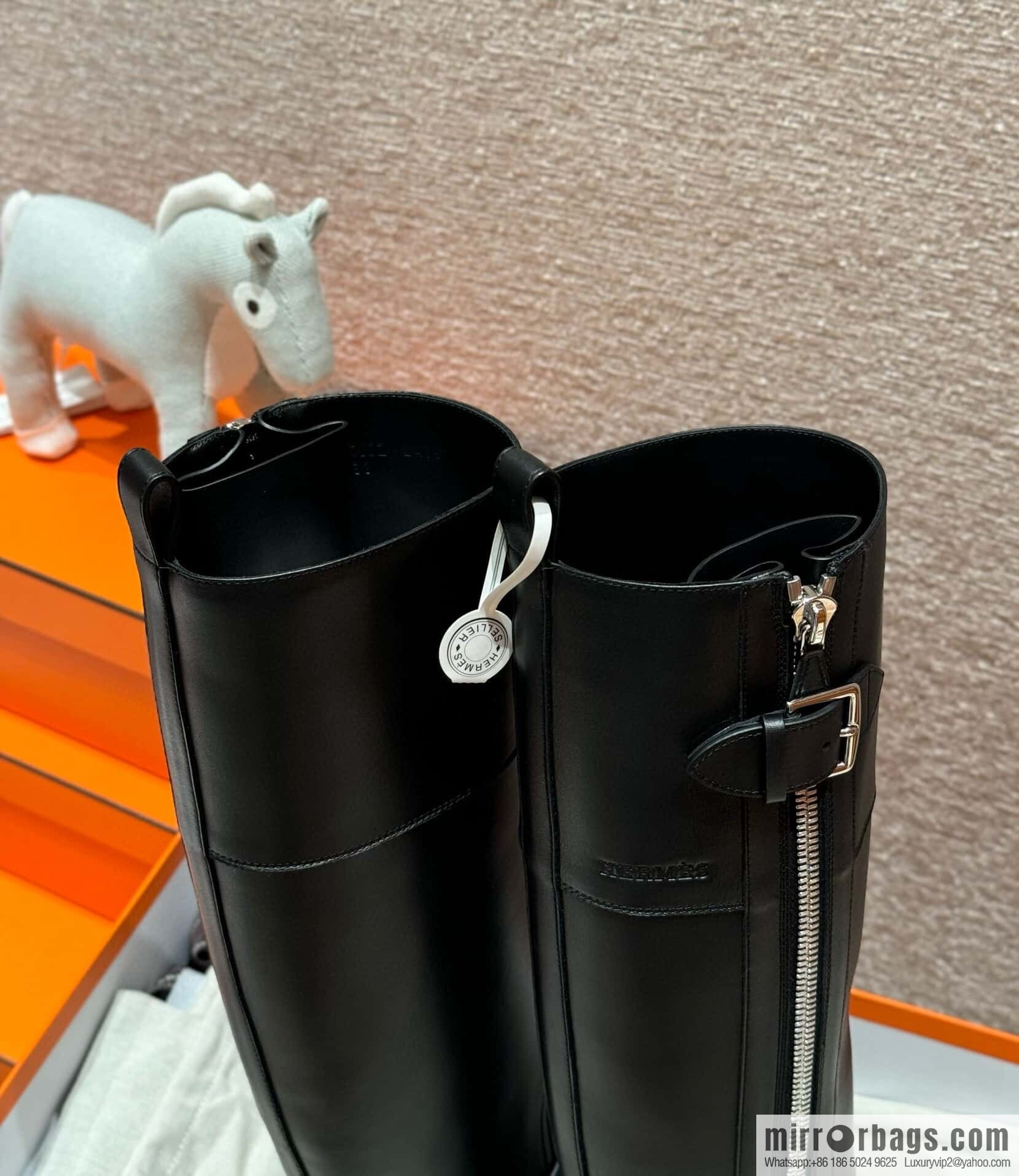 HERMES 218 Jaime Boots, black/Noir calfskin/calfskin