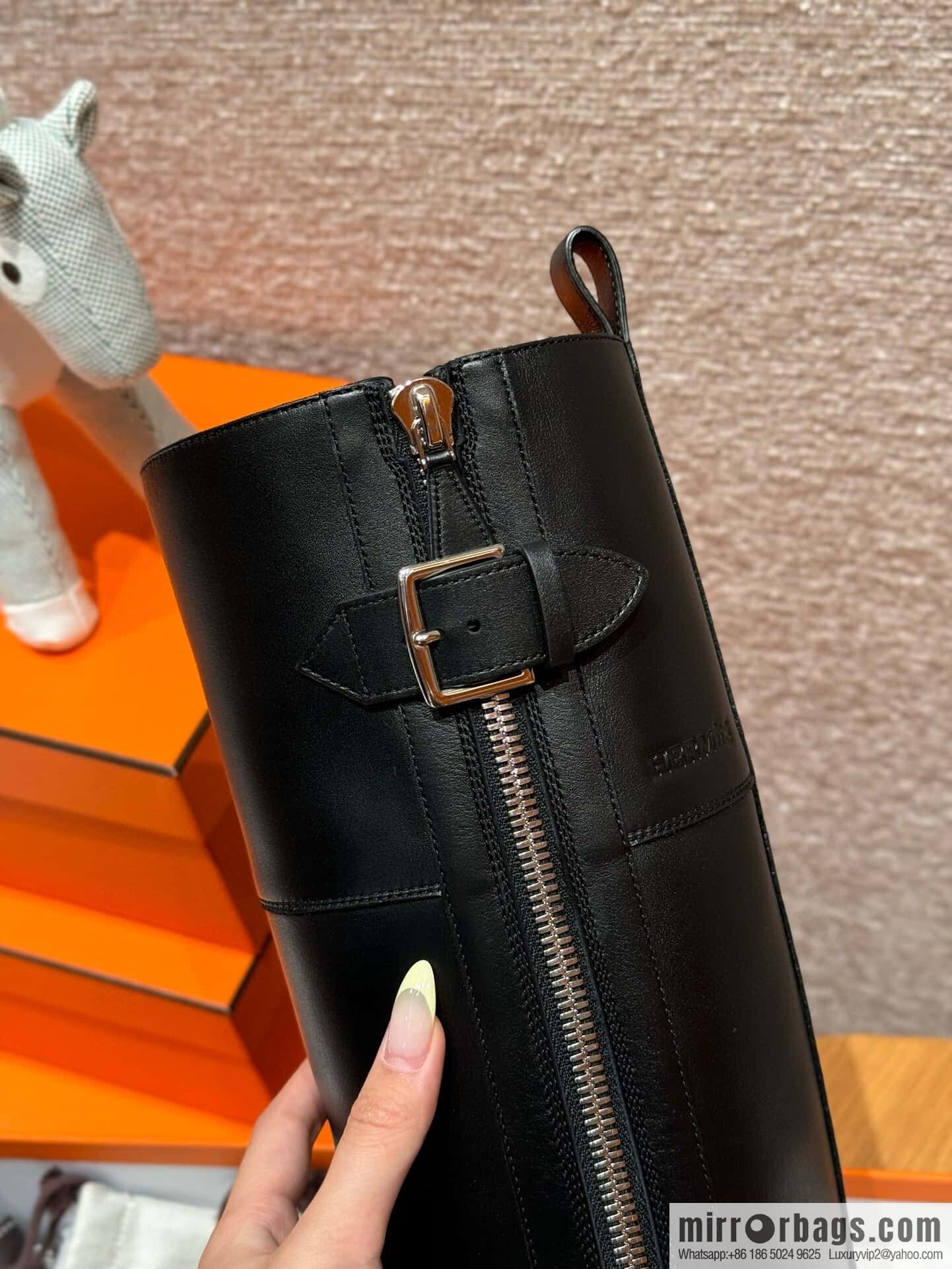 HERMES 218 Jaime Boots, black/Noir calfskin/calfskin