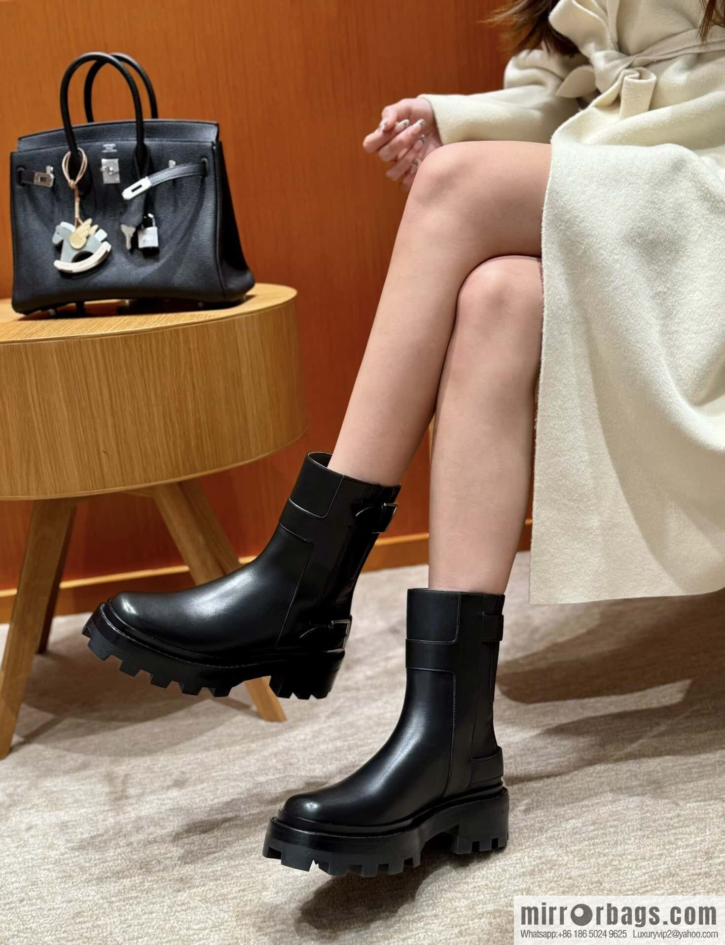HERMES 217 Jaimy and ankle boots, black/Noir calfskin/calfskin
