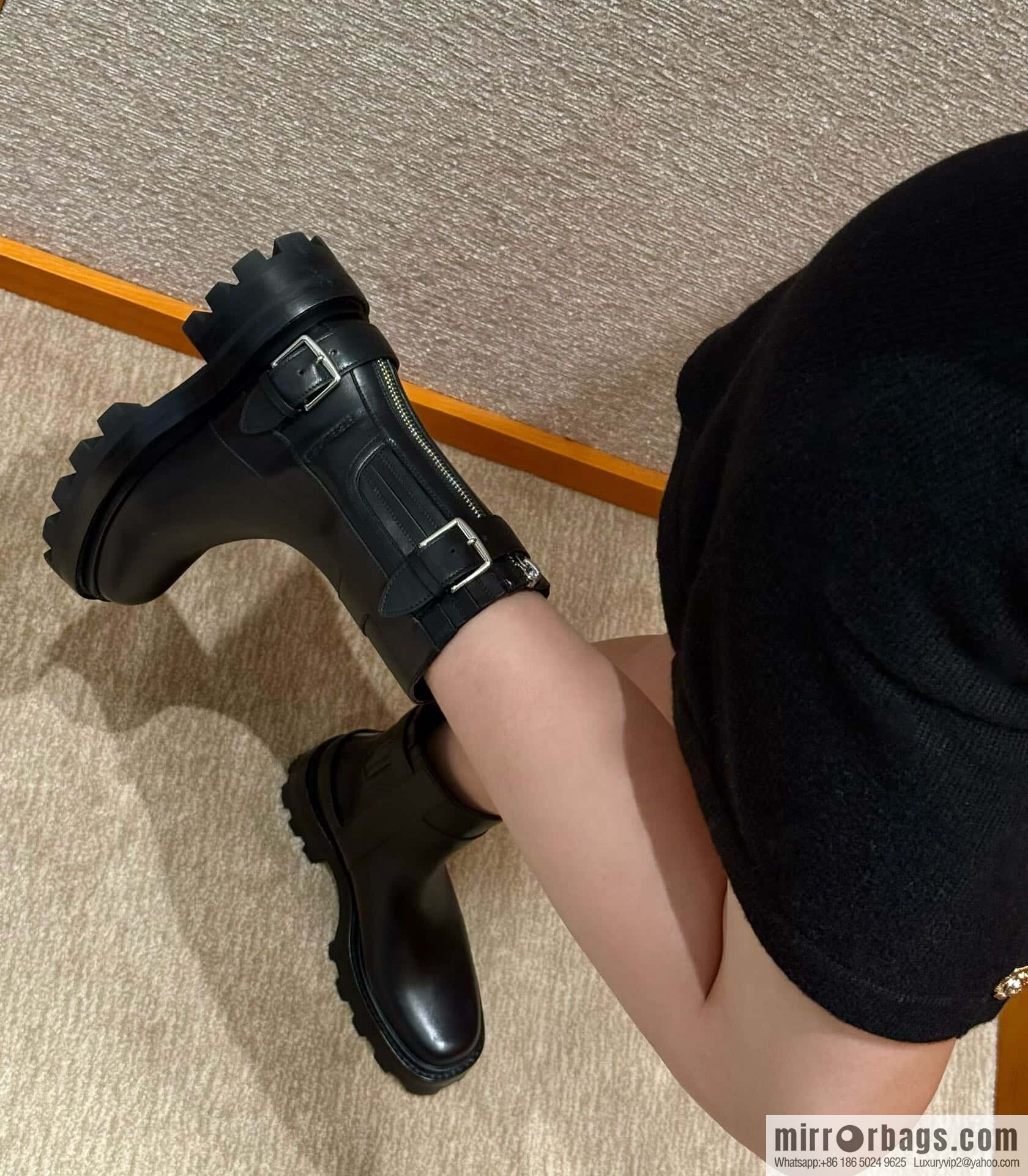 HERMES 217 Jaimy and ankle boots, black/Noir calfskin/calfskin
