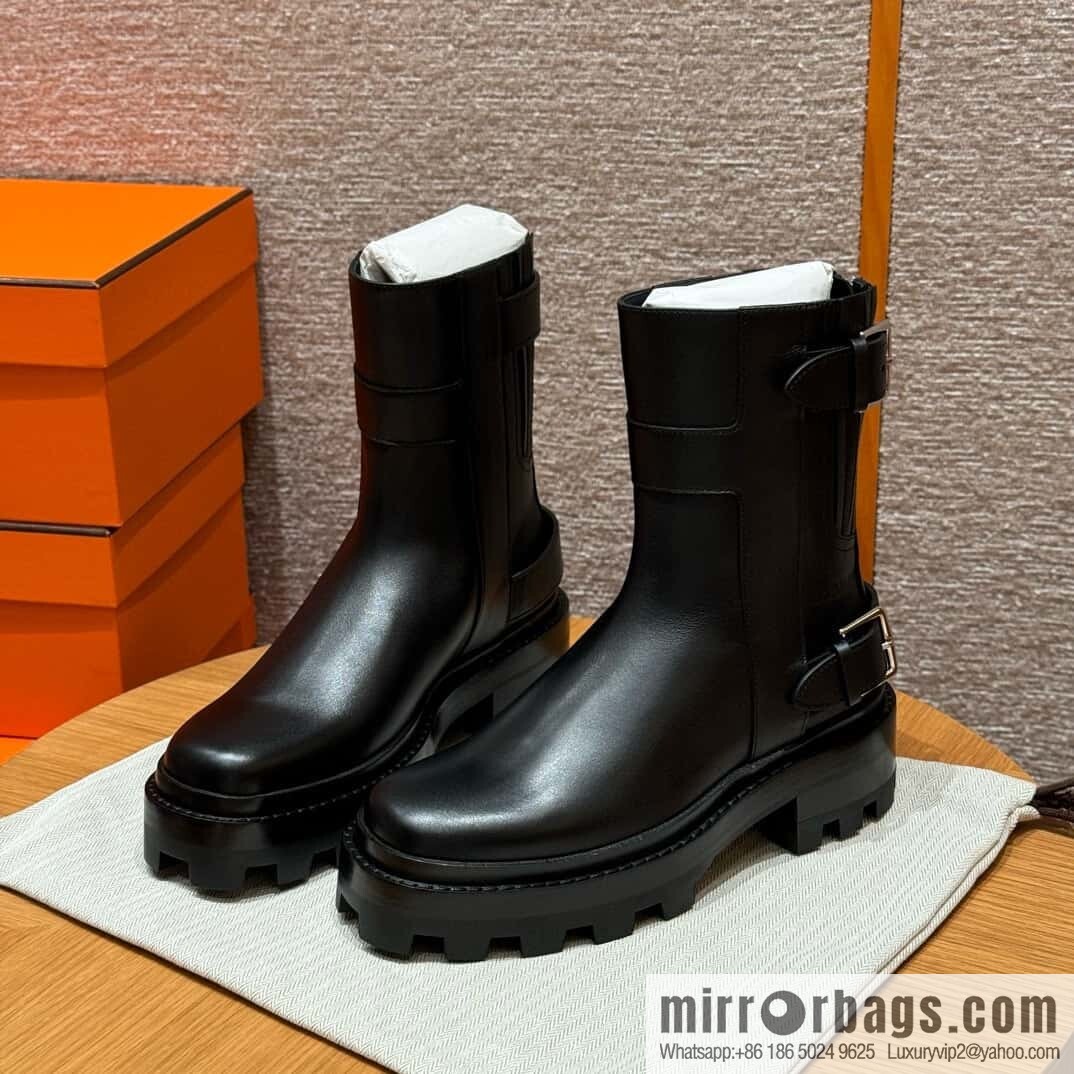 HERMES 217 Jaimy and ankle boots, black/Noir calfskin/calfskin