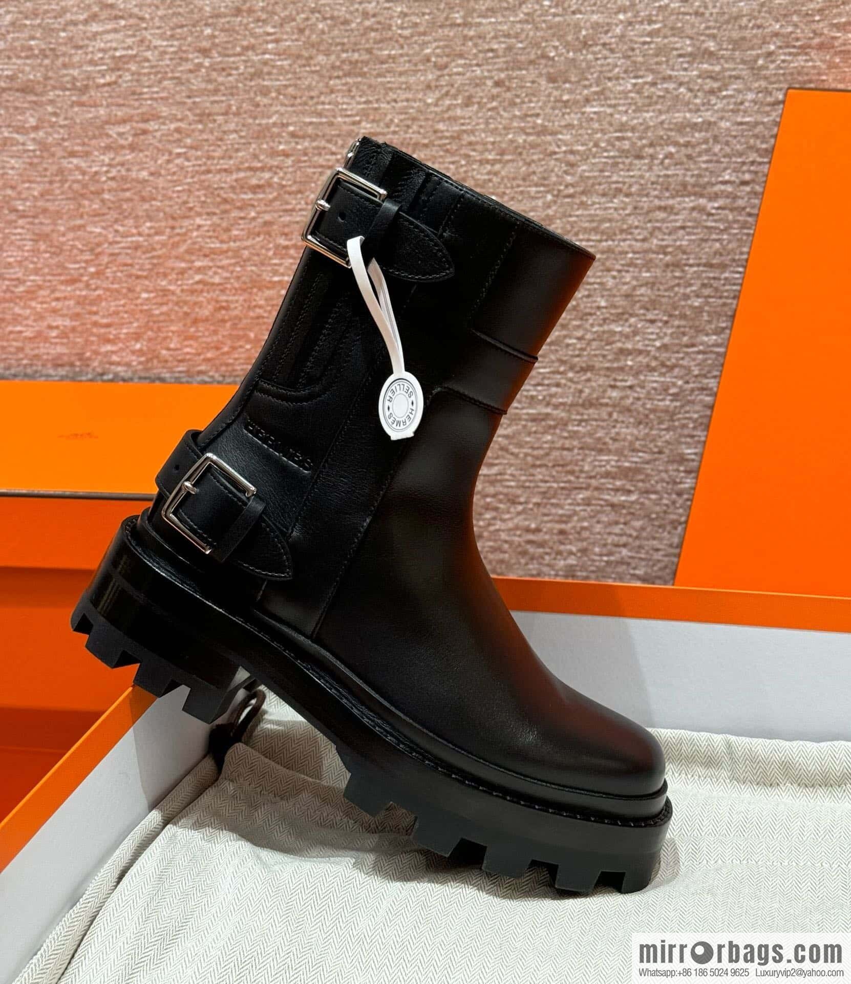 HERMES 217 Jaimy and ankle boots, black/Noir calfskin/calfskin