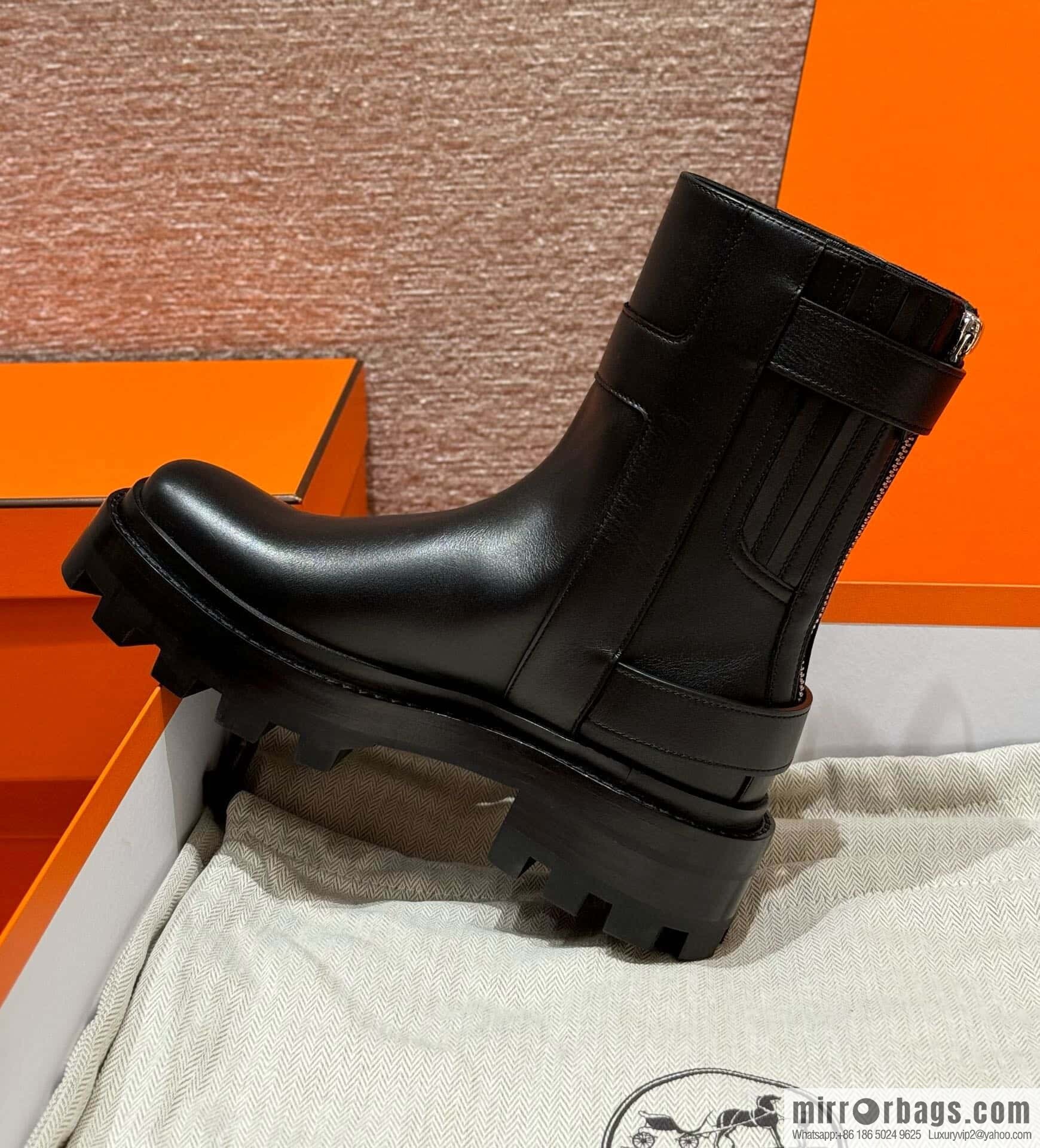 HERMES 217 Jaimy and ankle boots, black/Noir calfskin/calfskin