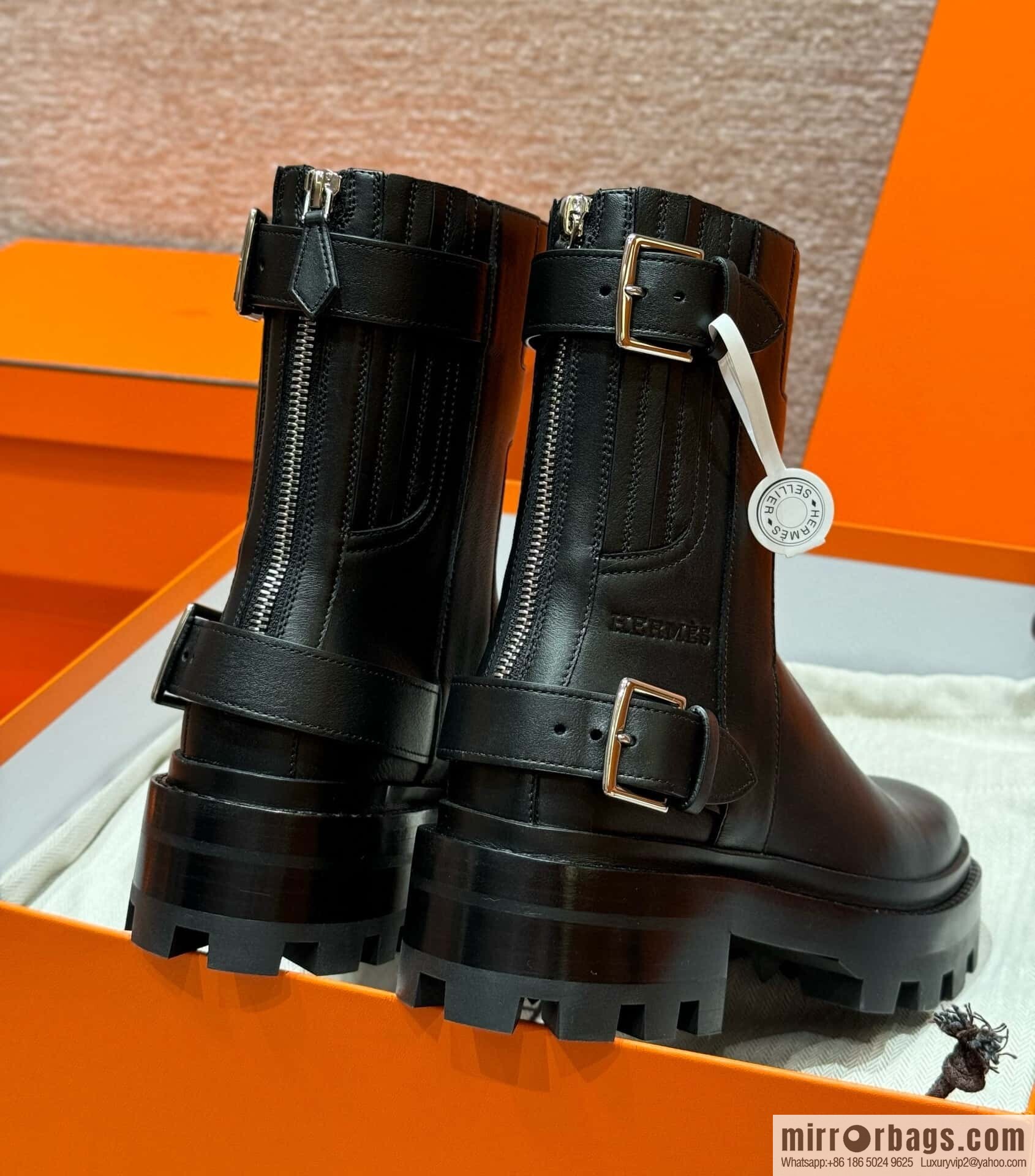 HERMES 217 Jaimy and ankle boots, black/Noir calfskin/calfskin