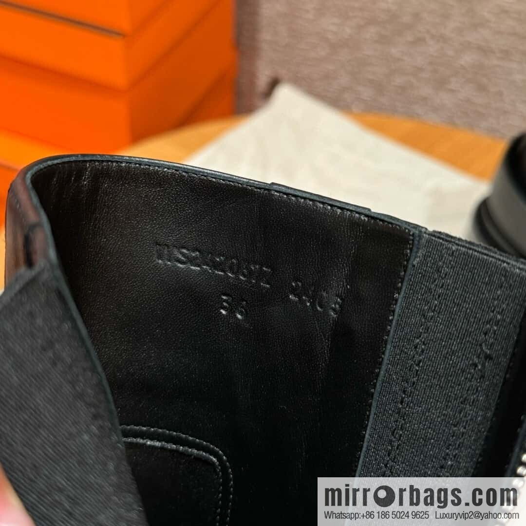 HERMES 217 Jaimy and ankle boots, black/Noir calfskin/calfskin