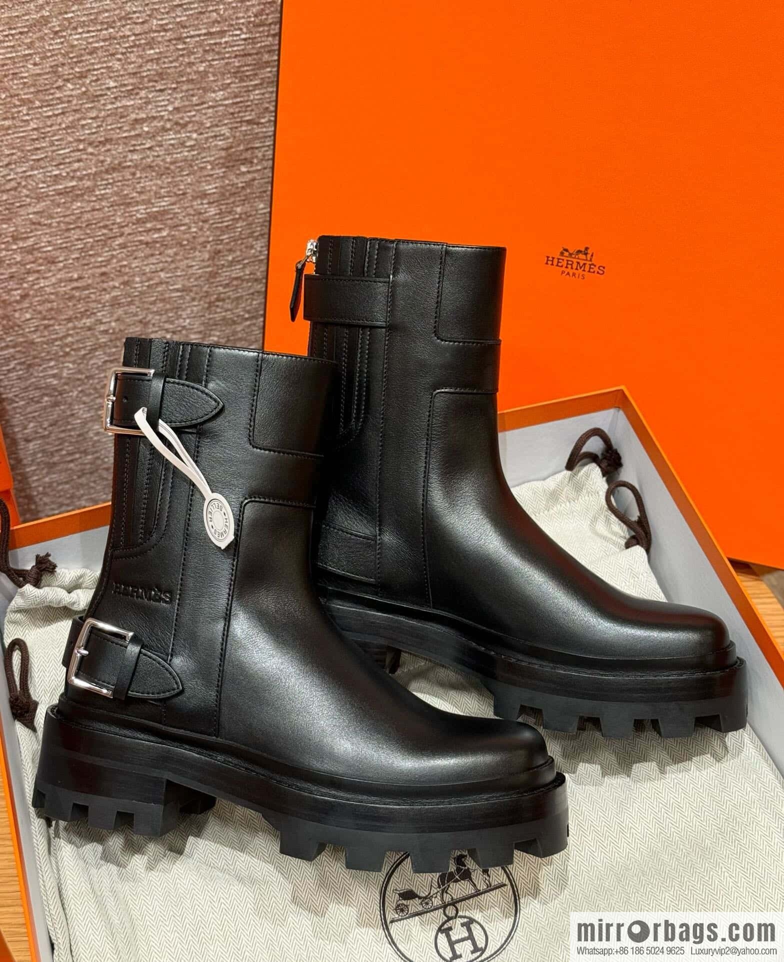 HERMES 217 Jaimy and ankle boots, black/Noir calfskin/calfskin
