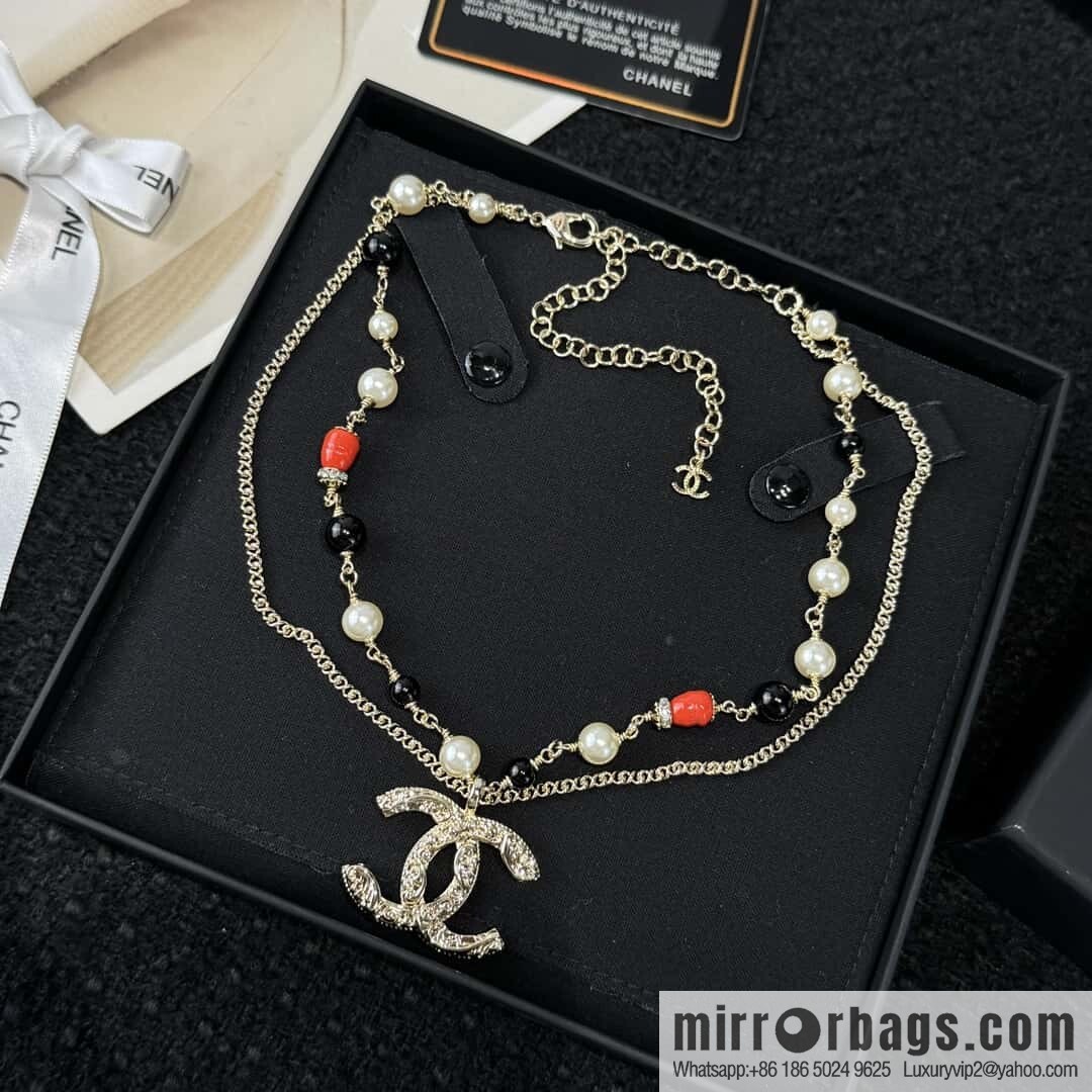 ❗️New ❗️ ☀️ New ☑️ Chanel Double C Double Pearl Necklace ☀️