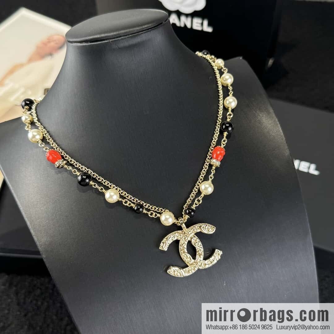 ❗️New ❗️ ☀️ New ☑️ Chanel Double C Double Pearl Necklace ☀️